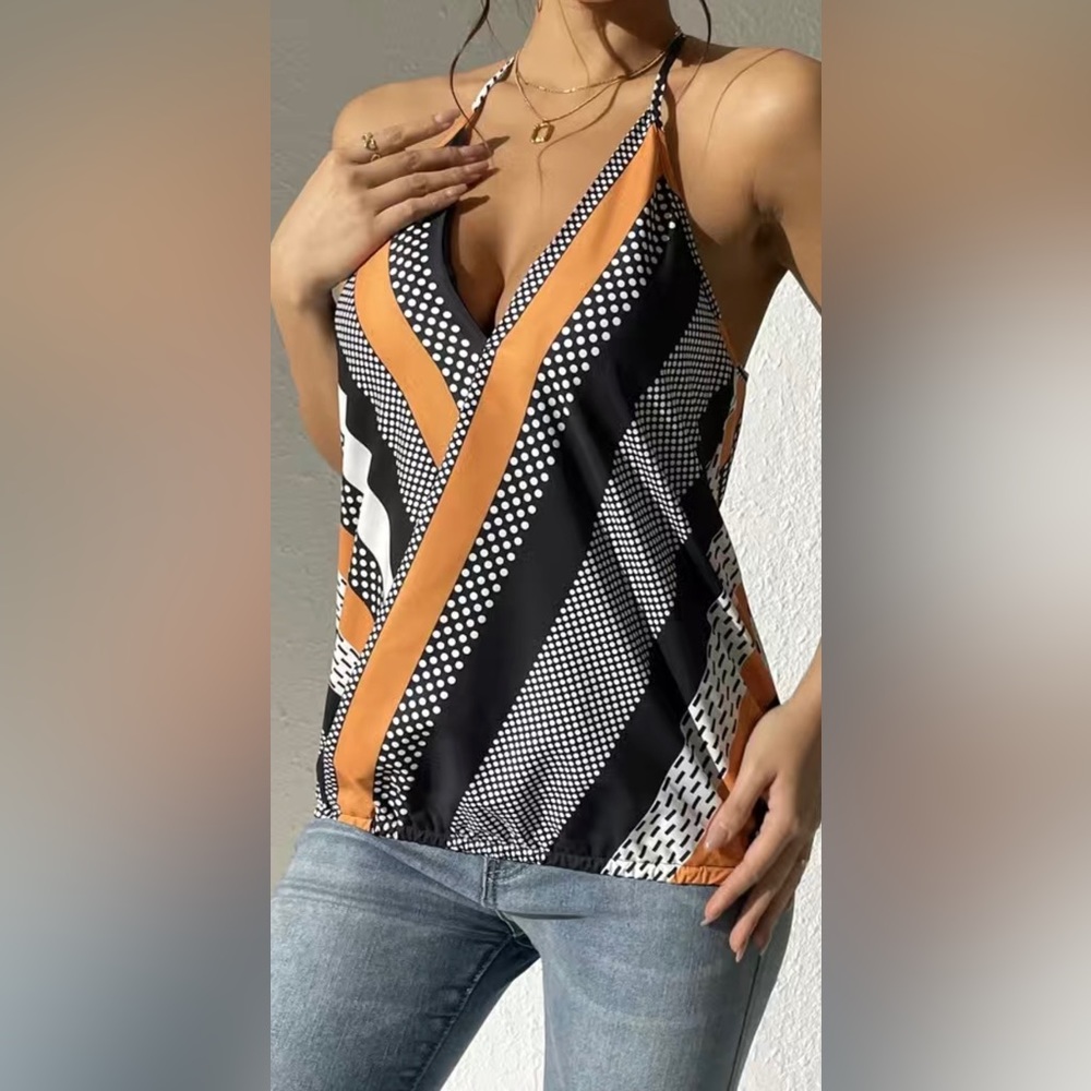 2/$20 NEW Polka Dot & Color Block Halter .